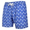Short da bagno uomo blu stampa palme bianche